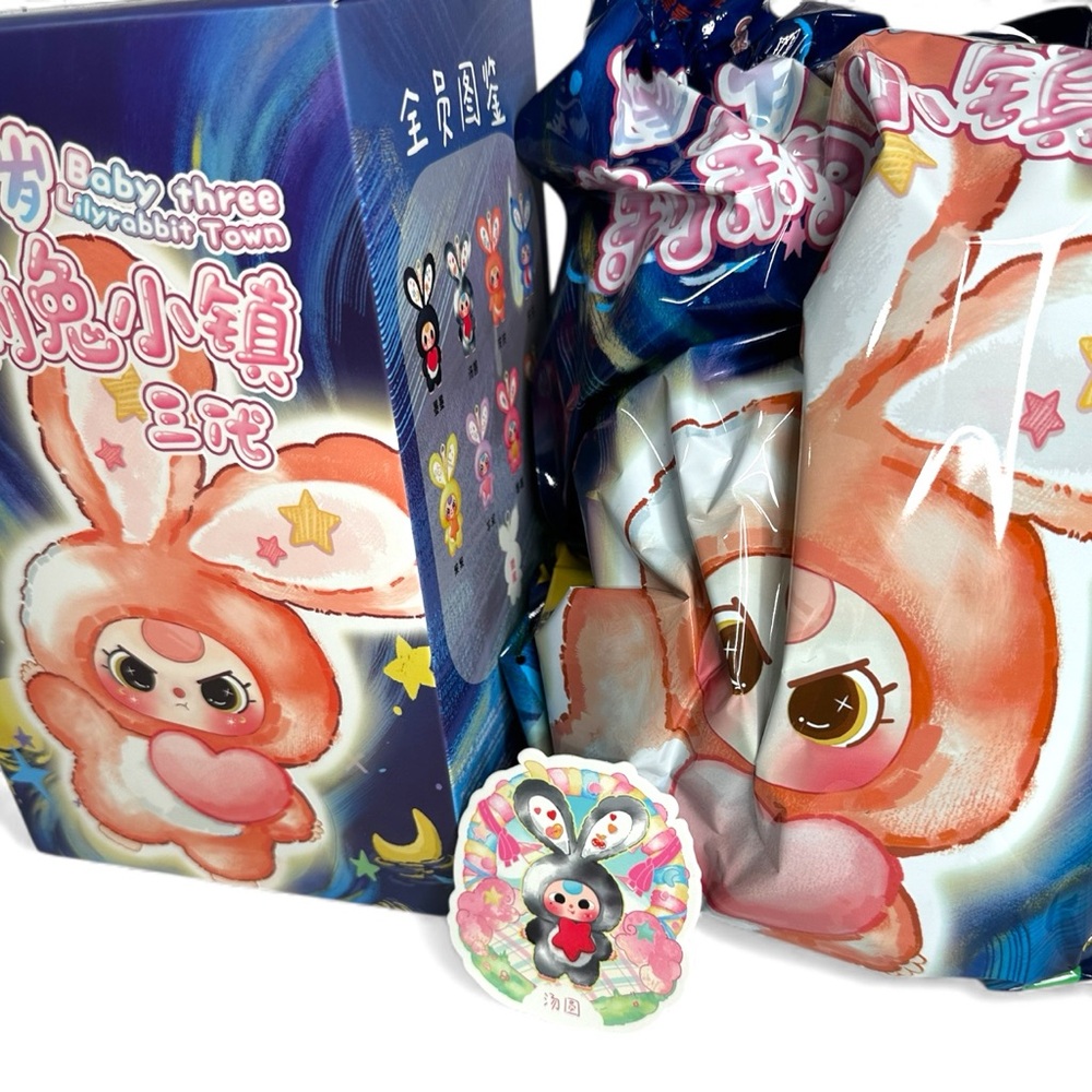 Baby Three Lily Rabbit Town V3 Series Plush Confirmed GRAY Bunny Box - Picture 4 of 14